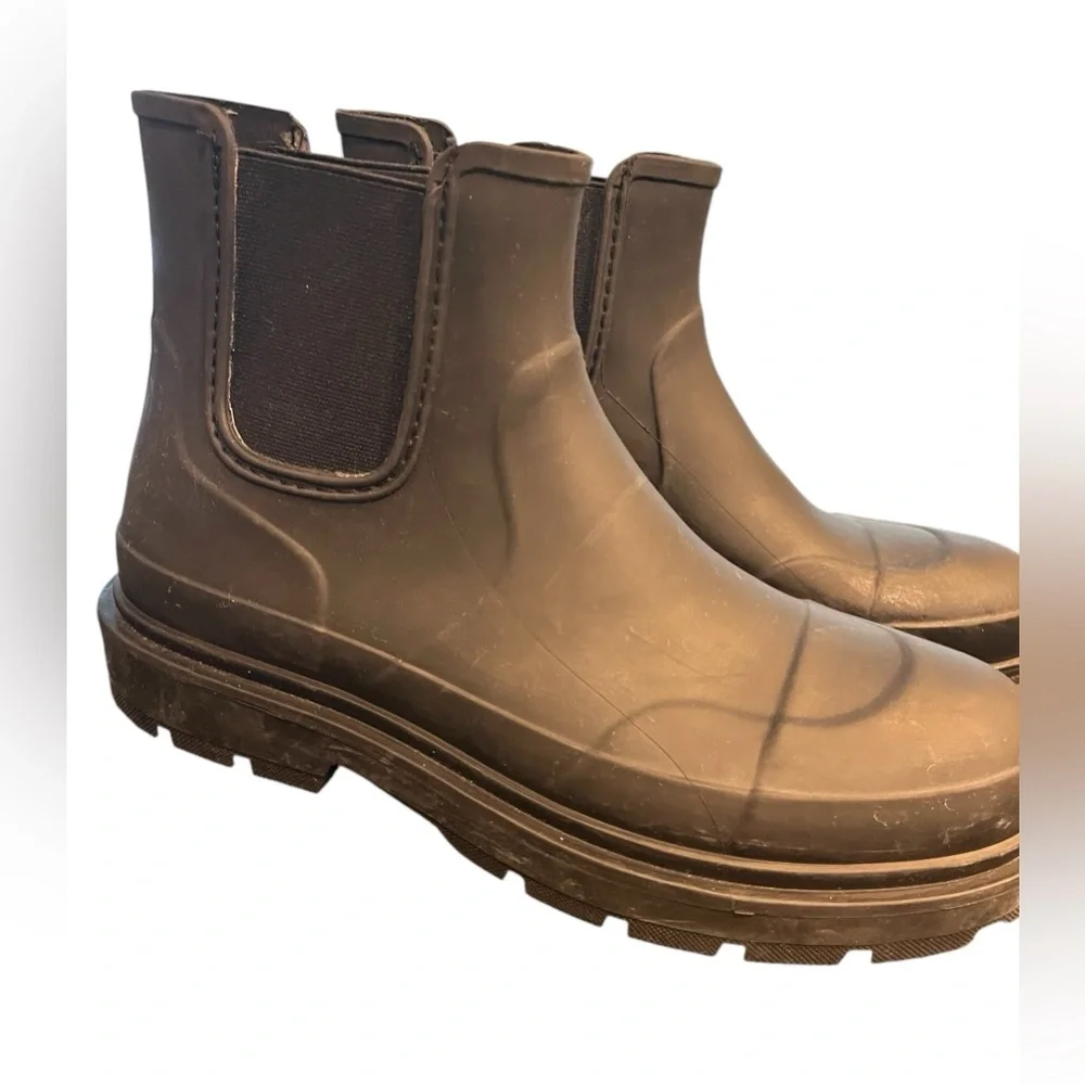ZARA ELASTICATED RAIN BOOTS‎ BLACK W 10.5/M 9.5 Unisex